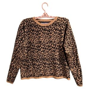APT. 9 Women’s Sweater in Size Medium‎ - Brown and Black Cheetah Print Design